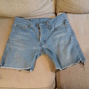 Men's Blue Denim Cutoff Shorts RL6